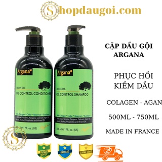 Dầu Gội Dầu Xả Argana Kiểm Soát Dầu Phục Hồi Tóc Hư Tổn 500ML*2