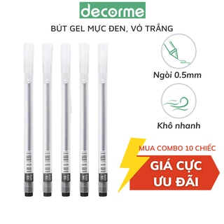 Bút gel mực đen khô nhanh resun 0,5mm, văn phòng phẩm, DECORME