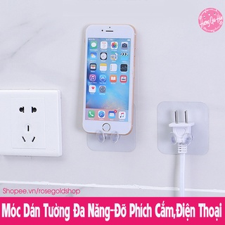Móc Dán Tường Siêu Dính Chịu Lực 6kg, Treo Đồ, Đỡ Phích Cắm - Đỡ Điện Thoại Khi Sạc