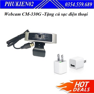 Webcam cho máy tính, PC, Laptop CM-330G - Webcam học online Tặng kèm củ sạc điện thoại cao cấp