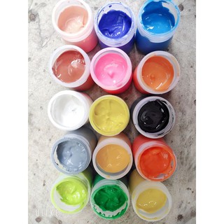 12 màu acrylic 3d 40ml vẽ tường , vải , giày, trang trí