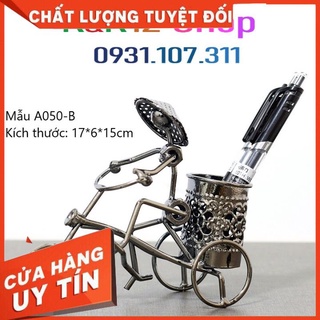Hộp đựng bút để bàn sáng tạo. Trang trí để bàn phiên bản xe đạp đồ chơi thủ công độc đáo, sáng tạo. Quà tặng ý nghĩa.