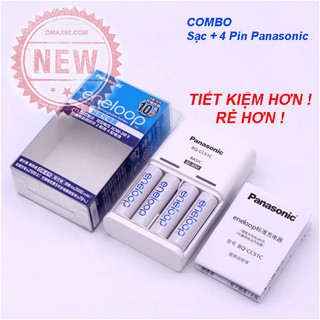 Bộ pin sạc AA cho máy ảnh, đèn flash chính hãng Panasonic