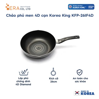 Chảo phủ men 4D cạn Korea King KFP-26IF4D (dùng được bếp từ )