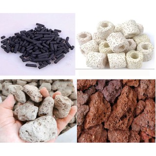 1KG - Combo 4 loại vật liệu lọc cho hồ cá, hồ thủy sinh phổ biến nhất trên thị trường.