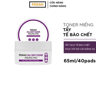 Nước Hoa Hồng Dạng Miếng Tẩy Tế Bào Chết PEKAH All Day Clear Peeling Pad 65ml