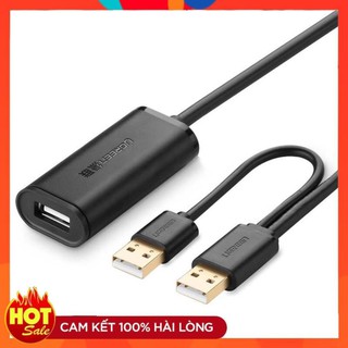[Chính Hãng] Cáp nối dài USB 2.0 10Mét có nguồn phụ Ugreen 20214 - bảo hành chính hãng 12 tháng