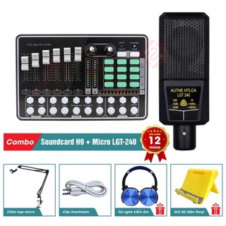 Chọn bộ Thu Âm Livestream MIC LGT240 Mới Nhất + Card H9 Có auto tun kèm hiệu ứng bh 1 năm