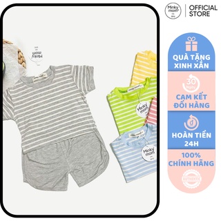 [SALE] Bộ Cộc Tay Cho Bé Trai, Bé Gái Minky Mom Vải Thun Lạnh Sọc Ngang Dễ Thương, Bộ Quần Áo Trẻ Em Mặc Hè MKM2139