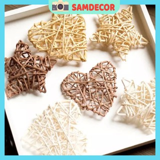 Set 6 món tim, sao bằng mây làm phụ kiện chụp ảnh