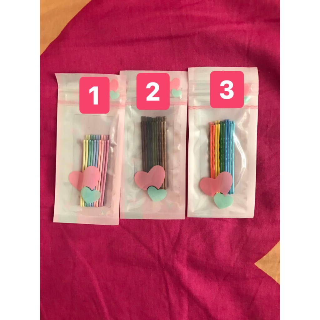Set 10 Kẹp Tóc Xước Màu