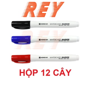 [Giao hỏa tốc] HỘP 12 cây bút dạ bảng bôi được thay mực dễ dàng Hồng Hà 6673