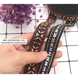 Ren trang trí hoạ tiết thổ cẩm bản 2cm
