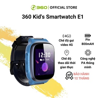 Đồng hồ thông minh định vị trẻ em 4G chống nước, gọi điện 360 E1 Kid Smartwatch Màu Xanh - Hàng Chính Hãng