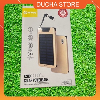 XẢ KHO  Pin Sạc Dự Phòng Năng Lượng Mặt Trời 10.000mAh Titan PA16