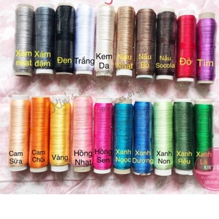 Combo 10 cuộn chỉ thêu bóng và 20 cuộn chỉ may đủ màu thêu chi tiết doll, búp bê, may đồ handand, dùng trong may mặc