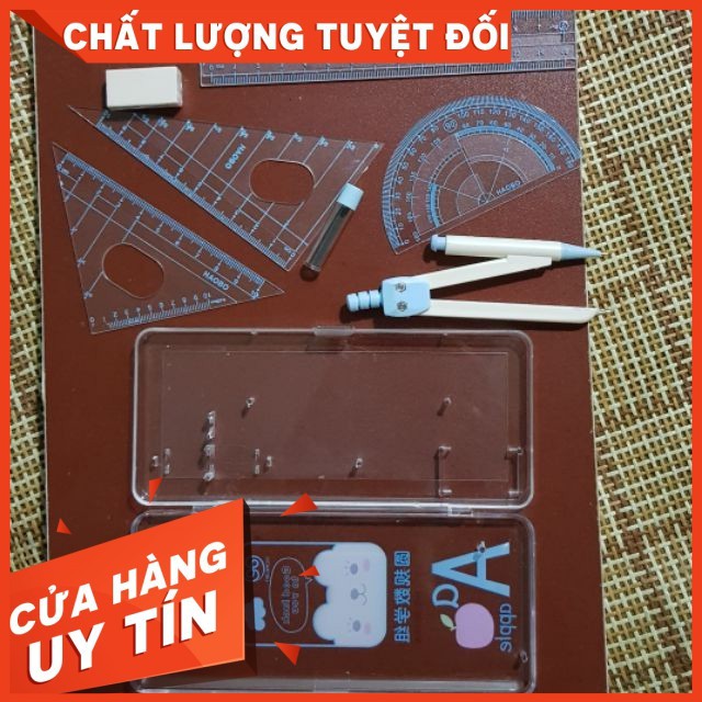 Bộ thước kẻ, compa, eke, đo độ (thước bộ học sinh)