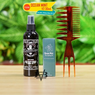 [CHÍNH HÃNG Bản năm 2021] Xịt tạo phồng tóc Dapper Dan Sea Salt Spray 200ml Anh Quốc + Tặng Ocean Mint 30ml + Lược Text