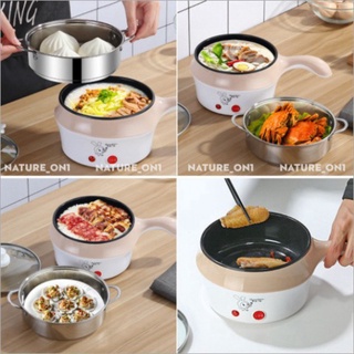 Nồi Lẩu Điện Minni Đa Năng - Nồi Lẩu Hấp Mini Kèm Giá Hấp 2 Trong 1, Tiện Lợi Dễ Sử Dụng