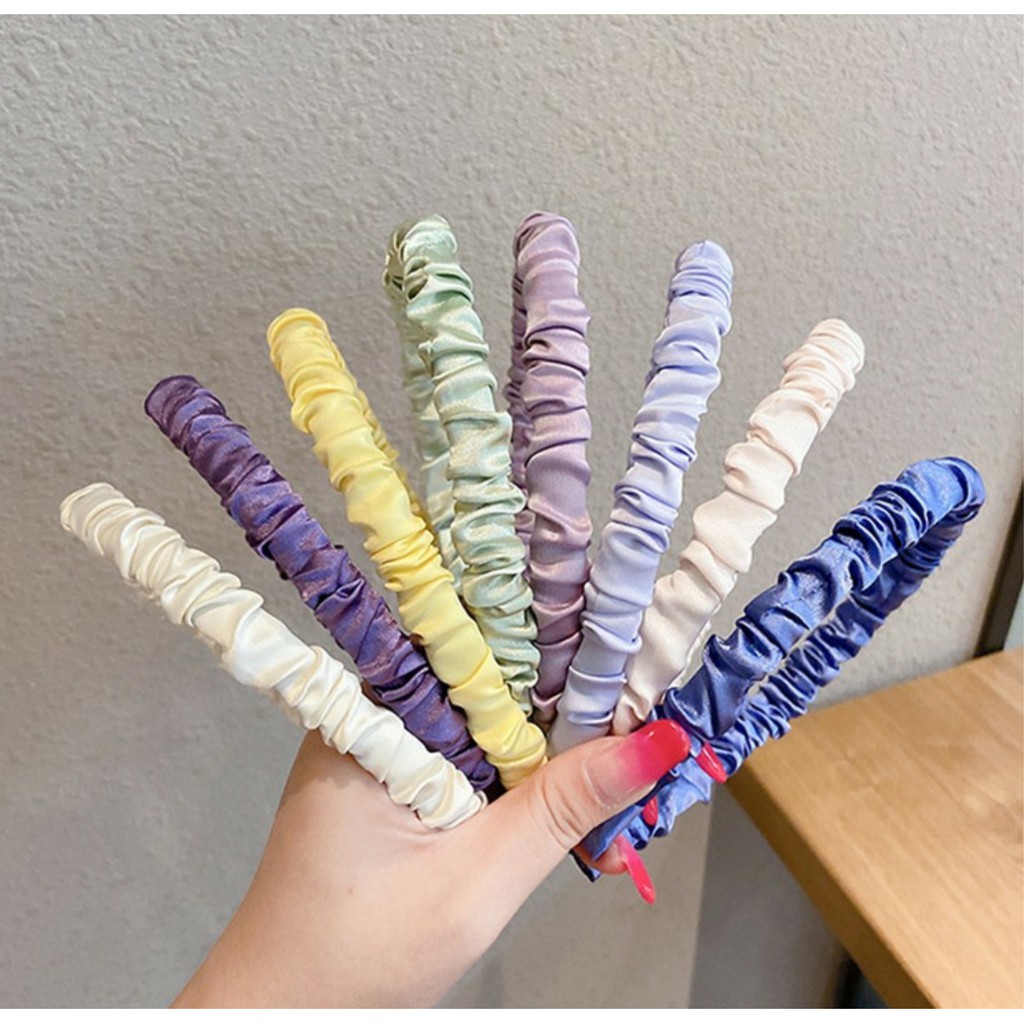 Bờm Nhún Lụa Satin Sắc Màu