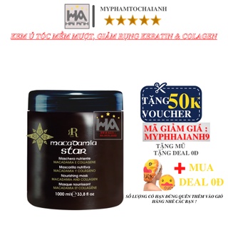 Kem ủ tóc KERATIN COLLAGEN 1000ML LAVENDER BRAZIL NUT - Ủ hấp tóc Nourishing Mask MACADAMIA AND COLLAGEN KEM Ủ HẤP TÓC