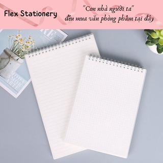 HÀNG XỊN| SỔ GHI CHÉP LÒ XO LẬT NGƯỢC, NOTEBOOK B5, A5 BÌA NHÁM MỜ CỨNG CÁP, CHẤM BI, Ô VUÔNG, KẺ NGANG