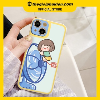 Ốp iphone - Ốp lưng iphone cạnh vuông Roro ôm quạt dành cho ip 6 đến 14promax - ng060