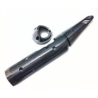 Ốp pô và chụp đích pô xe exciter 150 nhúng cacbon