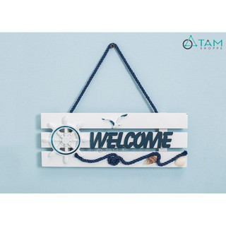 Bảng welcome phong cách biển gỗ 3 sọc số 20
