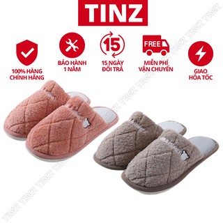 Dép bông, dép lông đi trong nhà nữ nam mùa đông quai ngang hình thú cute đế cao su TINZ|Mã Hthoi