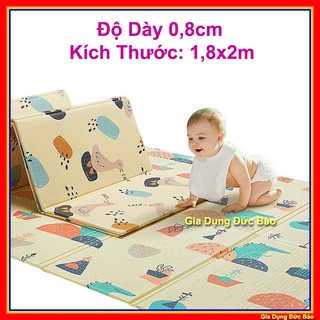 Thảm Xốp XPE Cho Bé Gấp Gọn Tấm Lót Trải Sàn 2 Mặt Chống Thấm Chống Trơn Trượt Hàn Quốc Phủ Silicon 1m8 x 2m