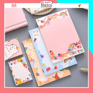 Giấy ghi chú nhớ note dễ thương caro cute nhiều màu dán cổ điển kế hoạch trắc nghiệm để bàn NATO GN03