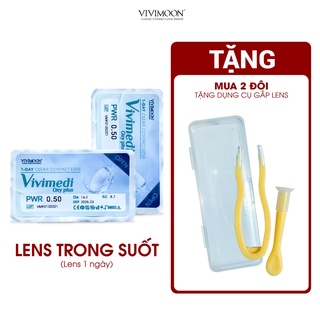 Kính Áp Tròng 1 Ngày Trong Suốt Cao Cấp Êm Mềm Mỏng Mịn Cho Mắt Thở VIVIMOON