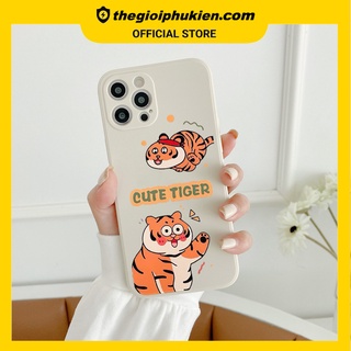 Ốp lưng iphone cạnh vuông Cute tiger dành cho iphone 6 đến 14promax - E155