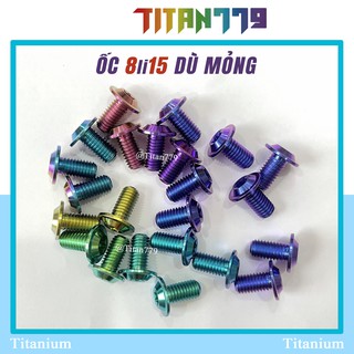 (80) Ốc Titan Gr5 XỊN 8ly15 8li 8li15 dù mỏng bắt lòng đĩa dày Exiter Ex Winner, láp xe tay ga VISION AB AIR BLADE VARIO