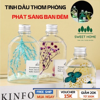 Tinh Dầu Thơm Phòng Ngủ Phát Sáng Ban Đêm 100ml Mùi Oải Hương Khuếch Tán Hương Thơm Khử Mùi Không Khí - SWEET HOME