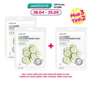 Mặt Nạ Lebelage Cucumber Solution Mask Pack Moisture Generator Chiết Xuất Từ Dưa Leo 25g