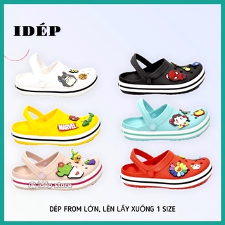 Dép Cross Unisex tặng 4 sticker - Giày sục nam nữ đi mưa siêu nhẹ IDEP- SL020