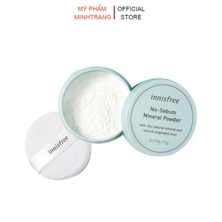 Phấn phủ kiềm dầu Innisfree No Sebum,phấn nền dạng bột kiểm soát dầu vượt trội giúp da mềm mại,mịn màng và trắng sáng