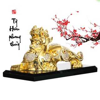 [THANH LÝ] Tượng Tỳ Hưu hợp kim đính đá trang trí phong thủy ô tô