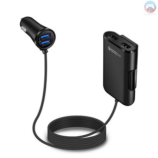 Ê Car Charger 4 In 1 Fast Charger 4 USB Ports 36W 8A Front and Rear Car Fast Charging Travel Portable Adapter Mobile Pho