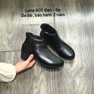 Bốt nữ, boot nữ LUNASHOES 802 Da bò 100% Gót 5 Phân BẢO HÀNH 2 NĂM fullsize fullbox dễ đi dễ phối đồ êm chân