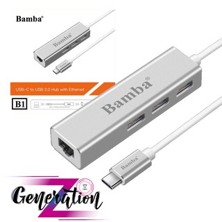 BỘ CHUYỂN USB TYE-C RA 3 PORT USB 2.0 + RJ45 BAMBA B1