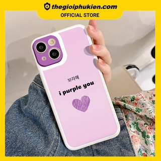 Ốp iphone - Ốp lưng iphone cạnh vuông i purple you  dành cho ip 6 đến 14promax - ng203