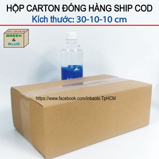 100 Hộp 28x17x10 cm, Hộp Carton 3 lớp đóng hàng chuẩn Ship COD (Green &amp; Blue Box, Thùng giấy - Hộp giấy giá rẻ)