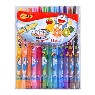 Bút sáp vặn (xoay) ColorKit 12 màu TCR-C04/DO