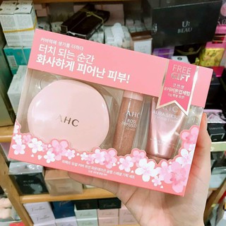 SET TRANG ĐIỂM 3 MÓN AHC PERFECT DUAL COVER CUSHION FOUNDATION GLAM SPECIAL GIFT SET 34G CHÍNH HÃNG - 7883
