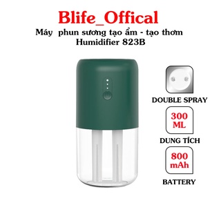 Máy xông tinh dầu phòng ngủ - ô tô 300ml  SẠC PIN - 2 đầu phun - đèn ngủ LED