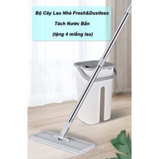 Bộ Cây Lau Nhà Fresh&amp;Dustless tách nước bẩn (tặng 4 miếng lau) - Home and Garden