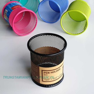 Ống cắm bút Deli 9153 - Khay bút kim loại đủ màu